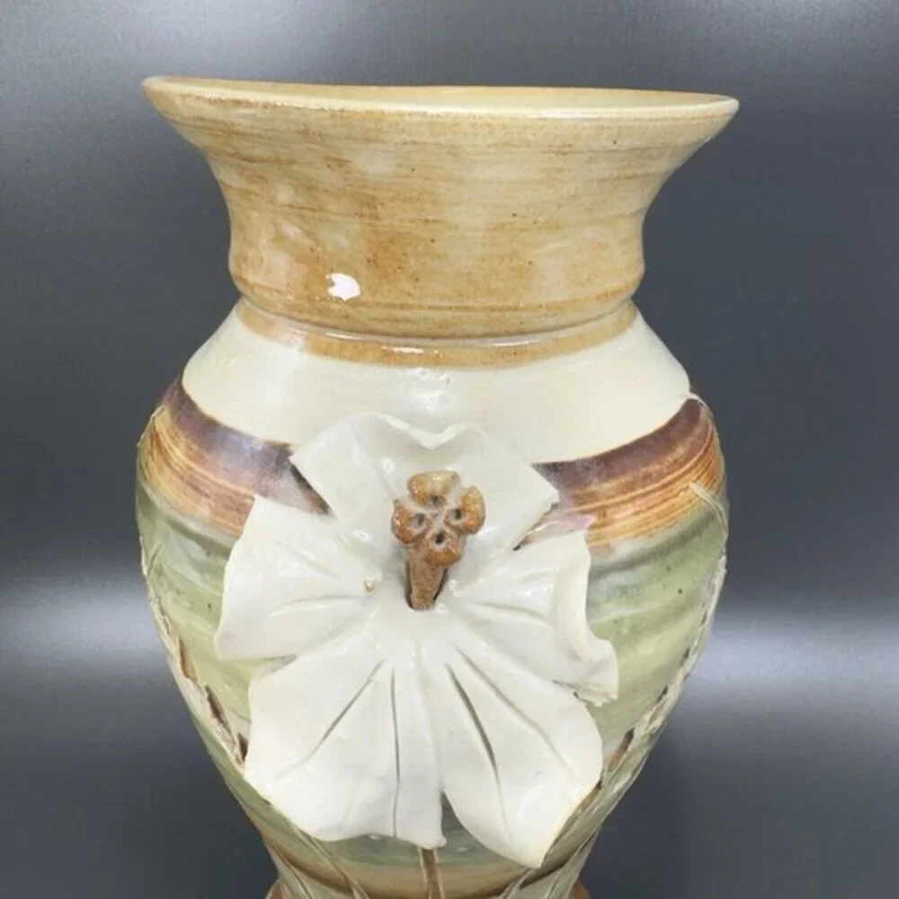 Vintage Whole Earth Clay Works Boho Vase 1984‎ Earth Tone Large Vase Vessel VTG
